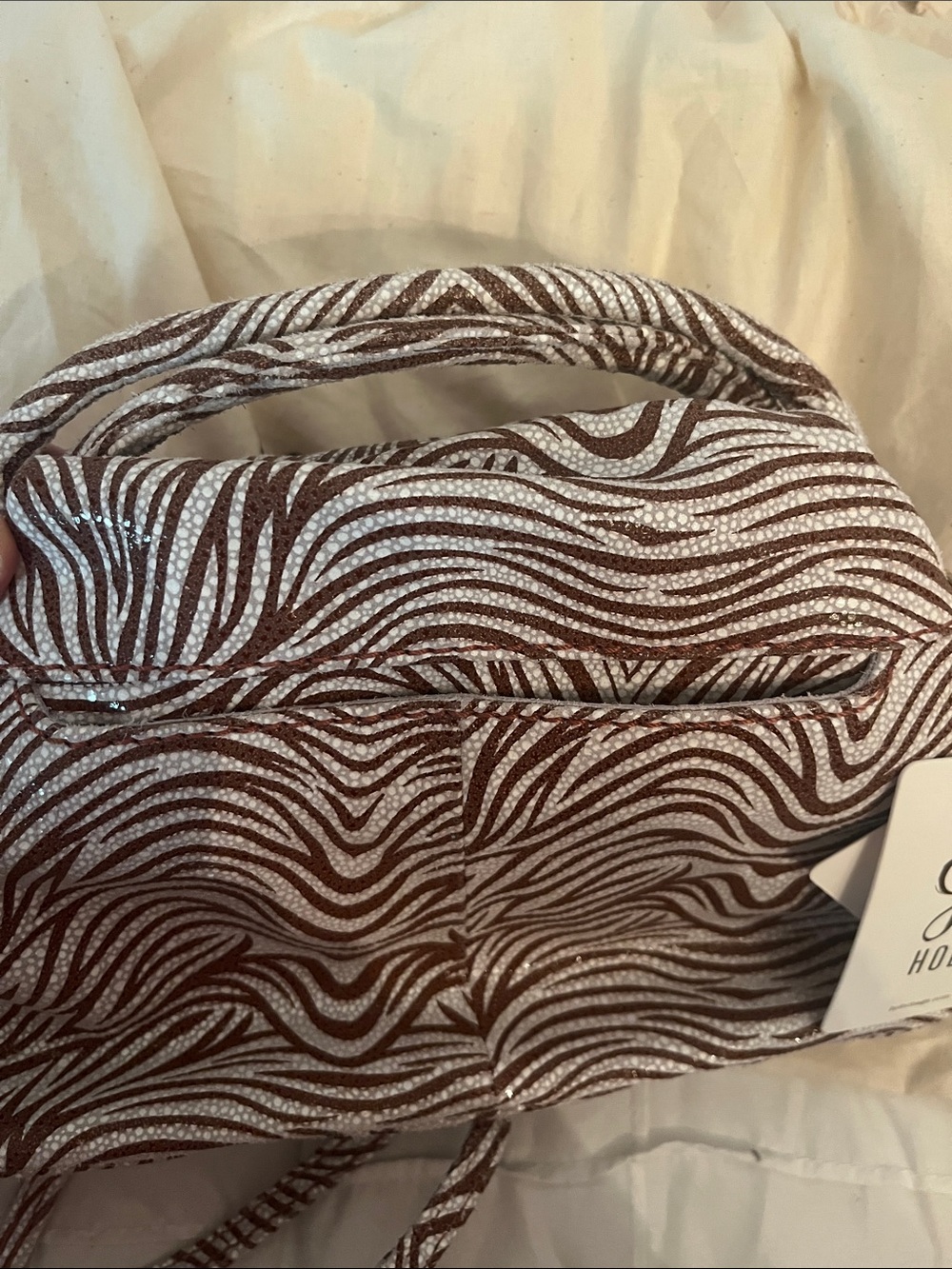 HOBO Brown and White Zebra-Print Hobo Tote - Picture 16 of 16